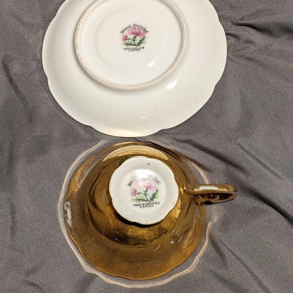 HAND PAINTED BONE CHINA TEACUP & SAUCER - MADE IN JAPAN - Picture 5 of 5